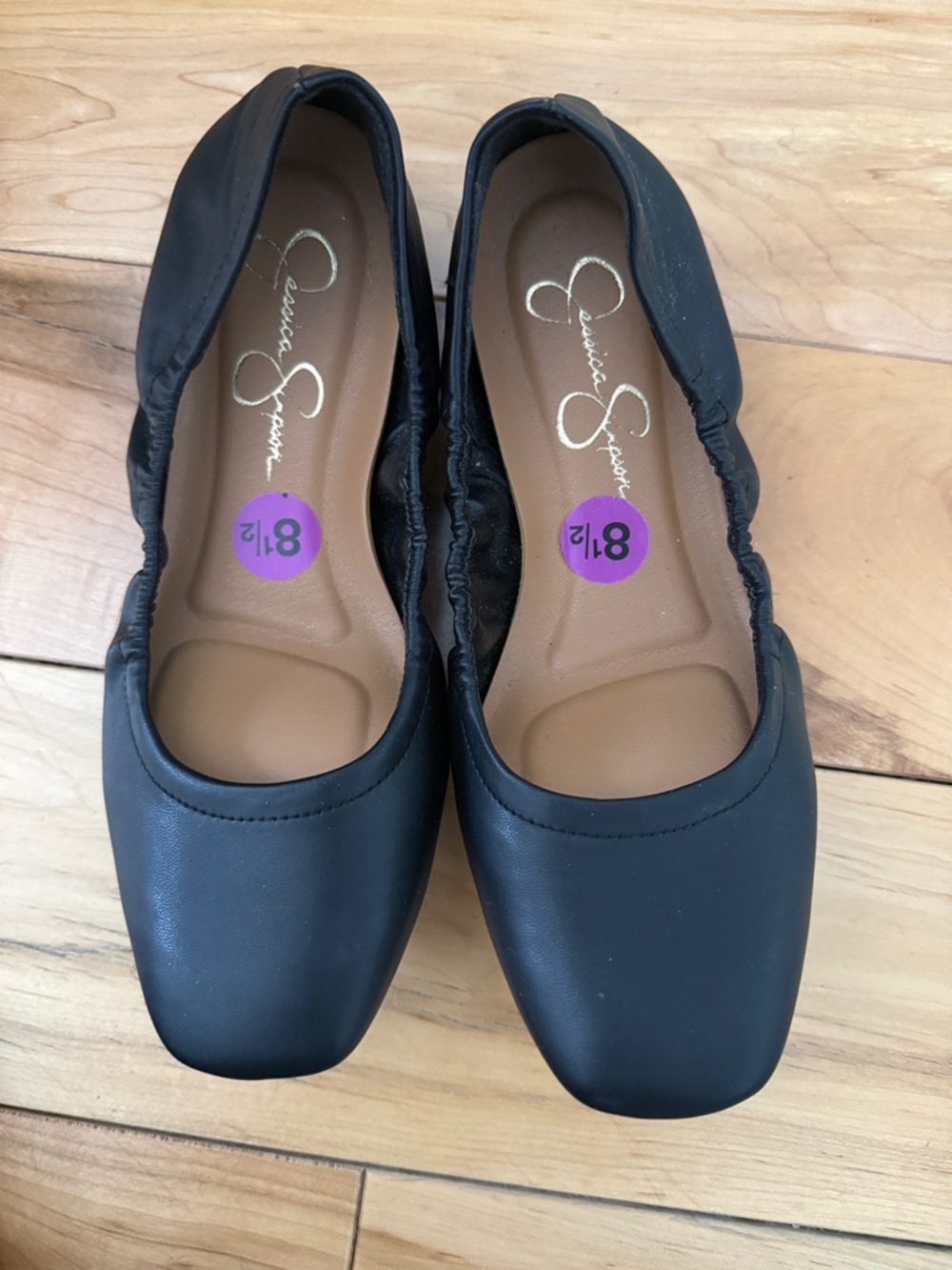 Jessica Simpson Black Square-Toe Ballet Flats